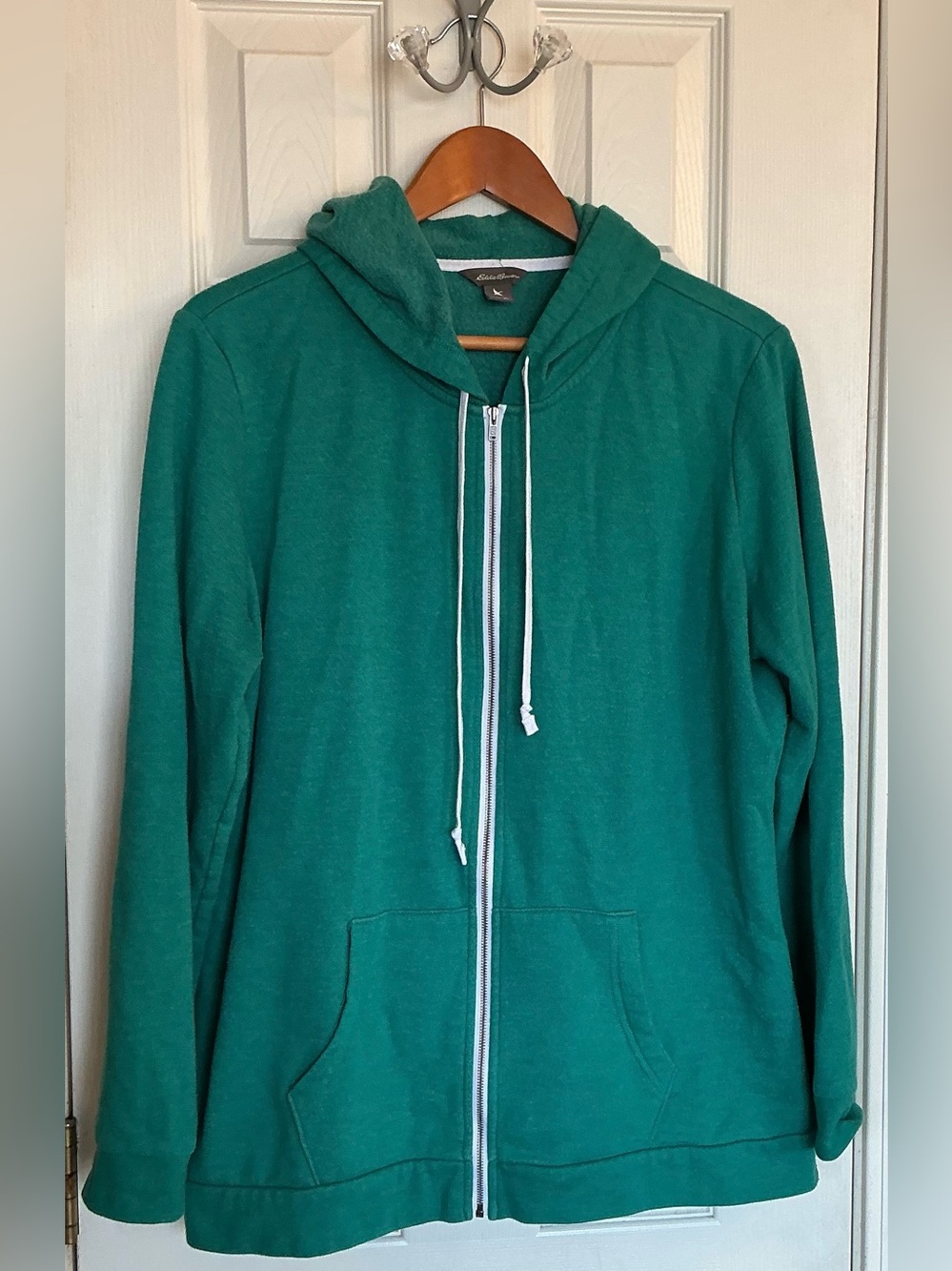 Eddie Bauer Full Zip Hoodie Women’s Size XL Teal Fleece Long Sleeve